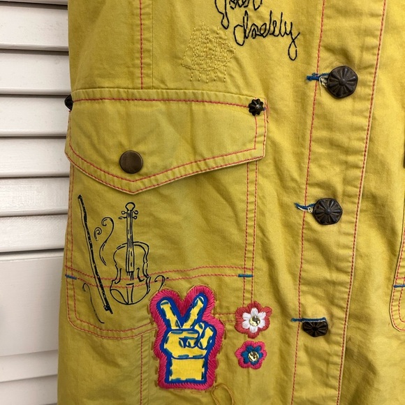Double D Ranch Mustard Embroidered  music Patch Dress - Picture 3 of 10